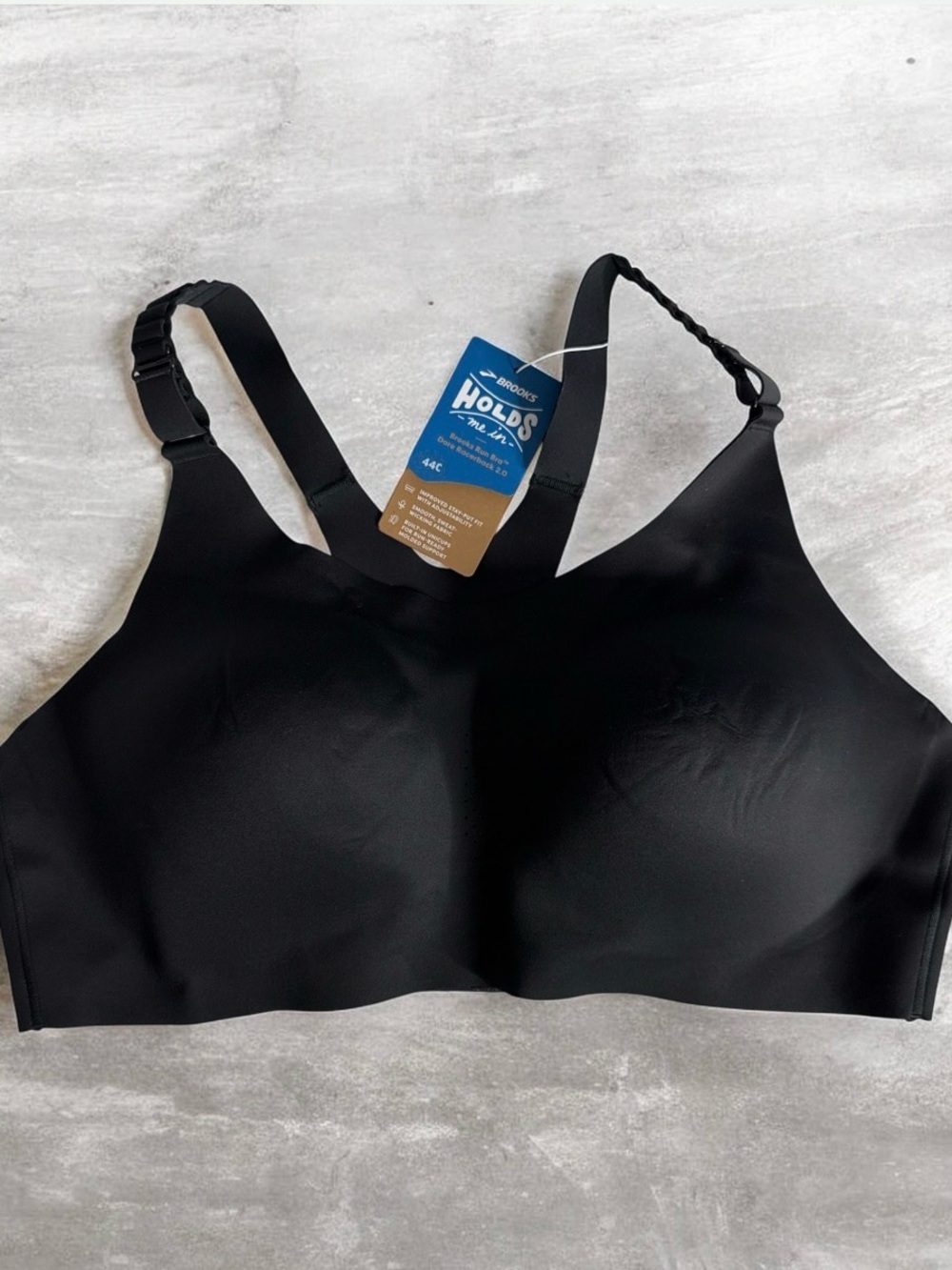 BROOKS NWT Run Bra Dare Racerback 2.0 Women’s Black Sports Athleisure Smooth